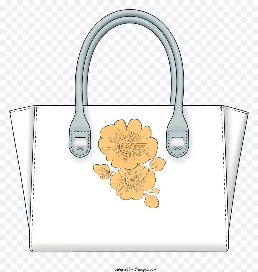 Tas Putih，Desain Bunga Oranye PNG