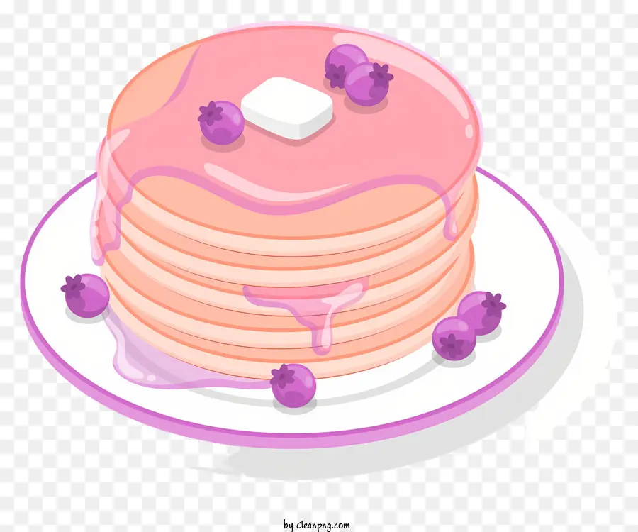 Ilustrasi Kartun，Pancake Dengan Blueberry PNG