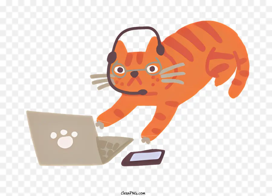 Kucing Tabby Orange，Komputer Laptop PNG