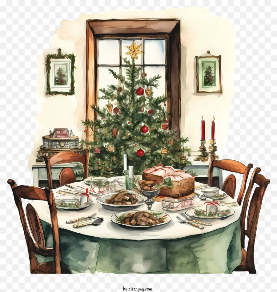 Makan Malam Natal，Pohon Natal PNG
