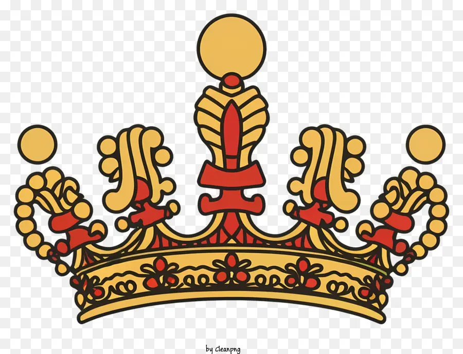 Mahkota，Mahkota Merah Dan Emas PNG