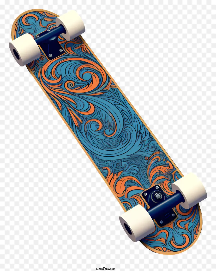 Skateboard，Swirly Desain PNG