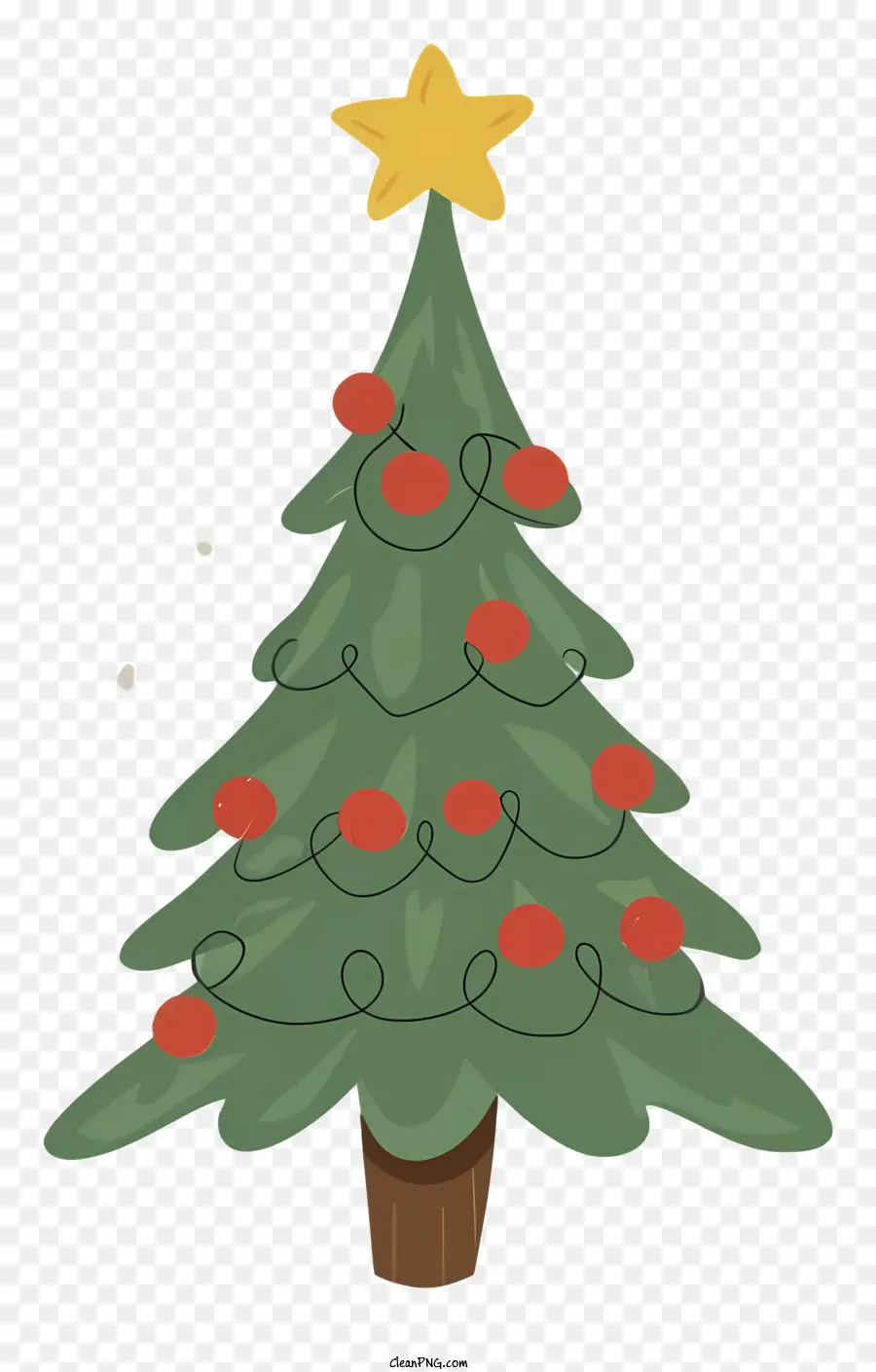 Pohon Natal，Ornamen Merah PNG