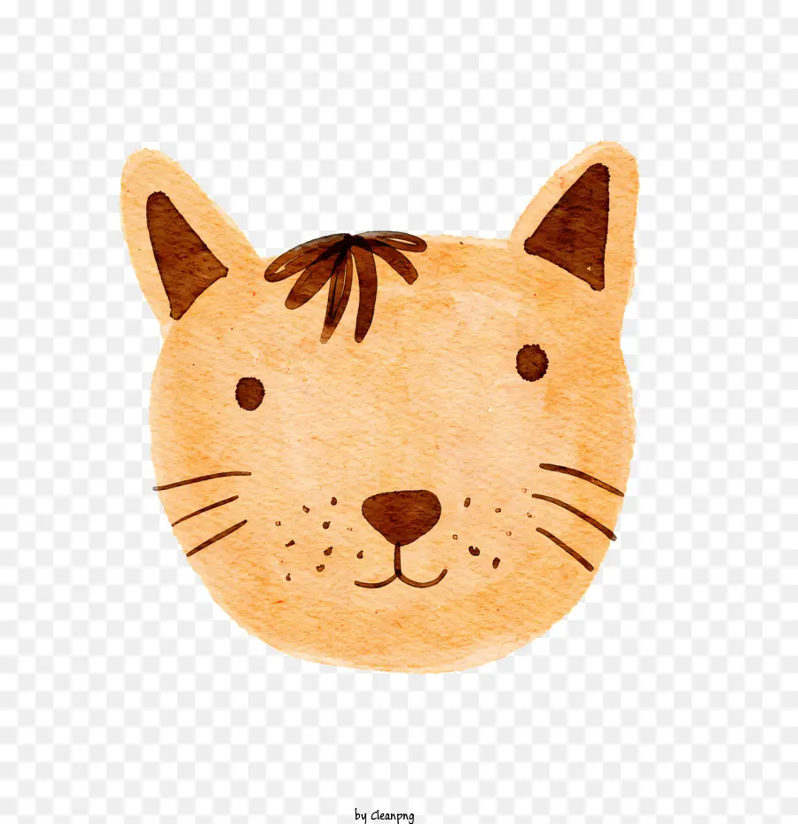 Lukisan Cat Air，Kepala Kucing PNG