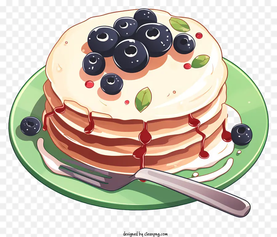 Pancake，Pancake Dengan Blueberry PNG