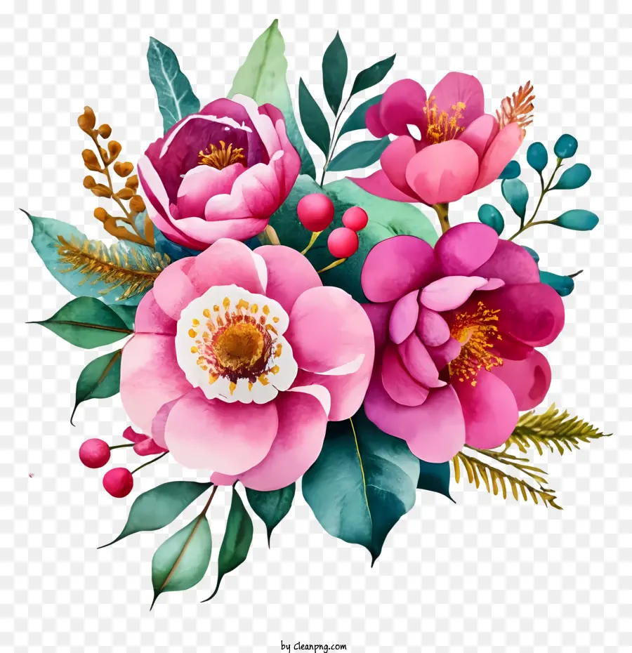 Peony，Buket Bunga PNG