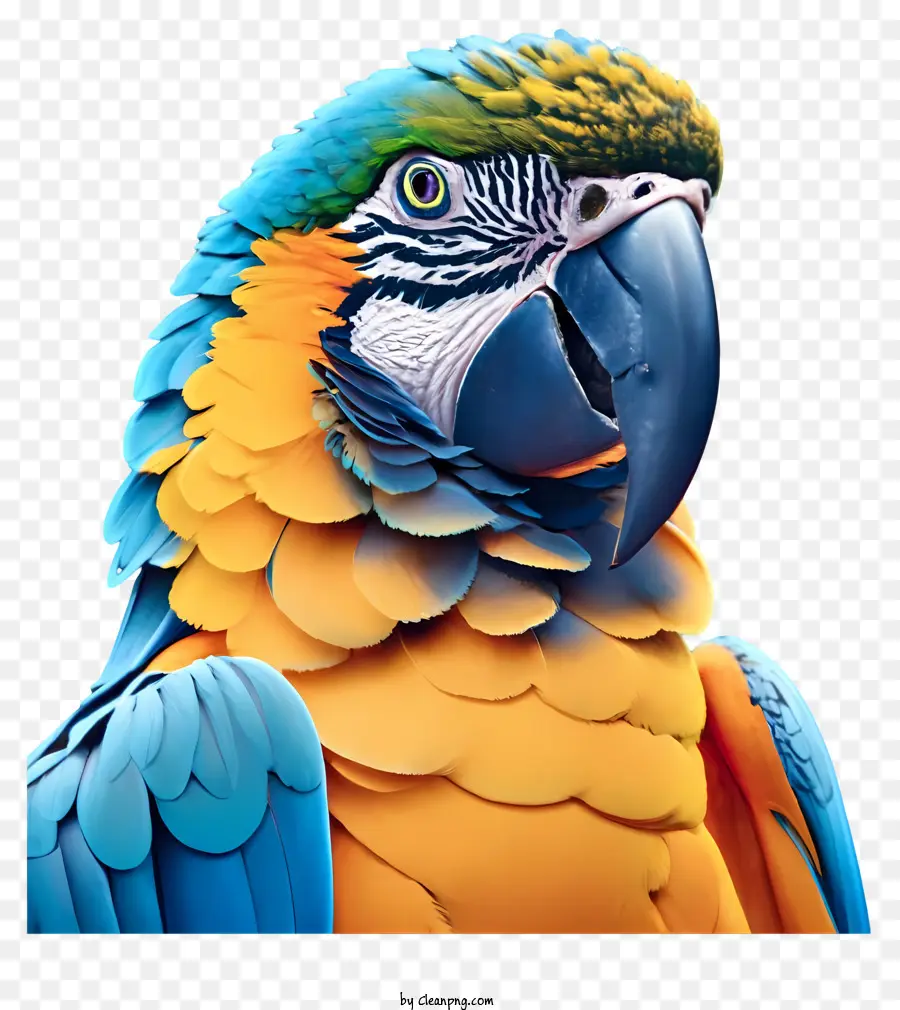 Burung Beo Biru Dan Kuning，Close Up Beo PNG