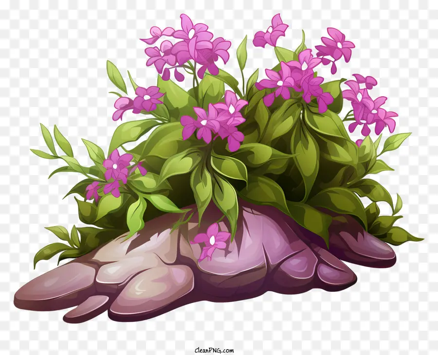 Tanaman Bunga Merah Muda，Hijau Daun PNG