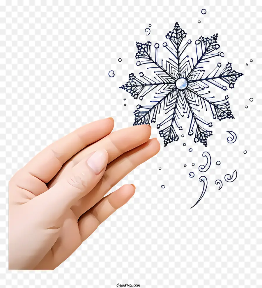 Tangan Kepingan Salju，Putar Snowflake PNG