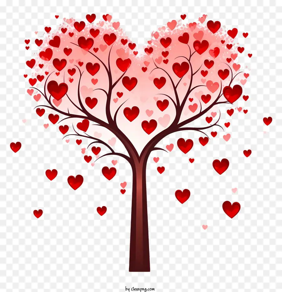 Jantung Berbentuk Pohon，Merah Hati PNG