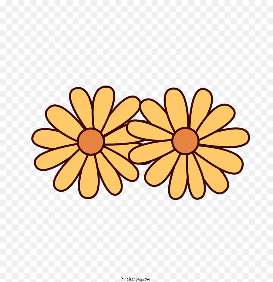Bunga Daisy Kuning，Gambar Hitam Dan Putih PNG