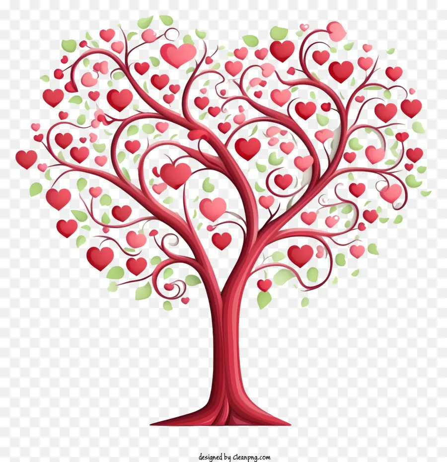Pohon Merah，Hati Dalam Bentuk Hati PNG