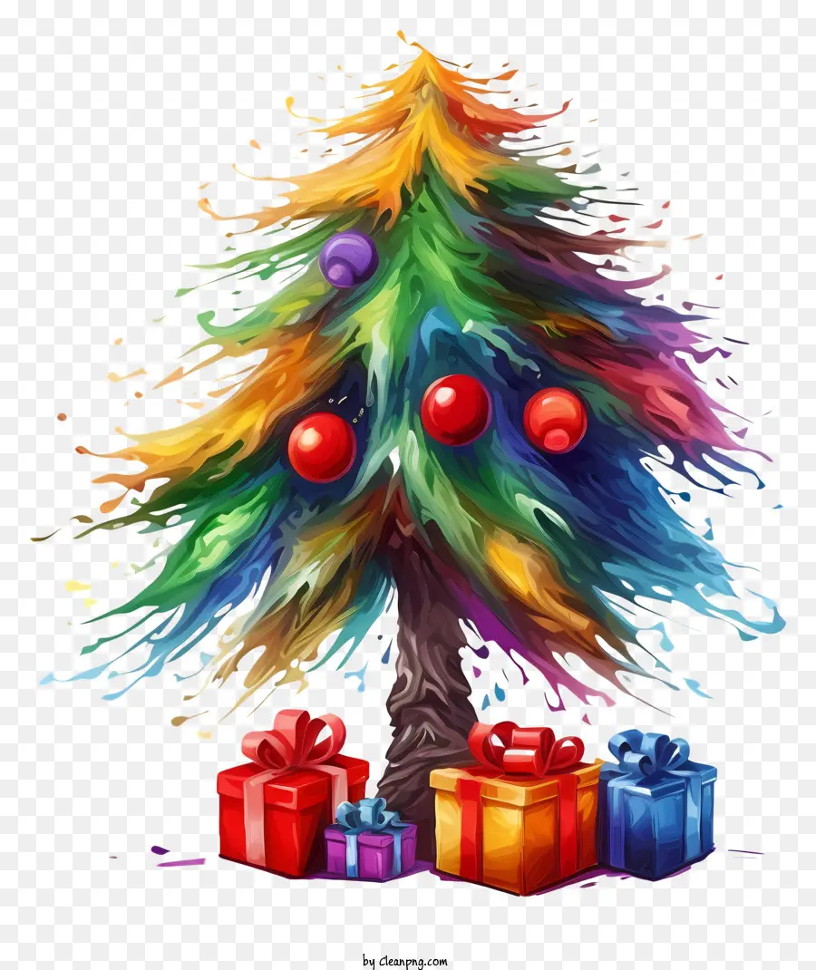 Pohon Natal Seni，Dicat Pohon Natal PNG