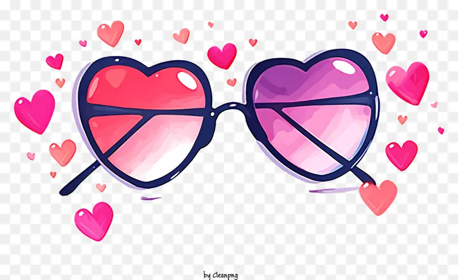 Kacamata Hitam Berbentuk Hati，Cinta Dan Romansa PNG