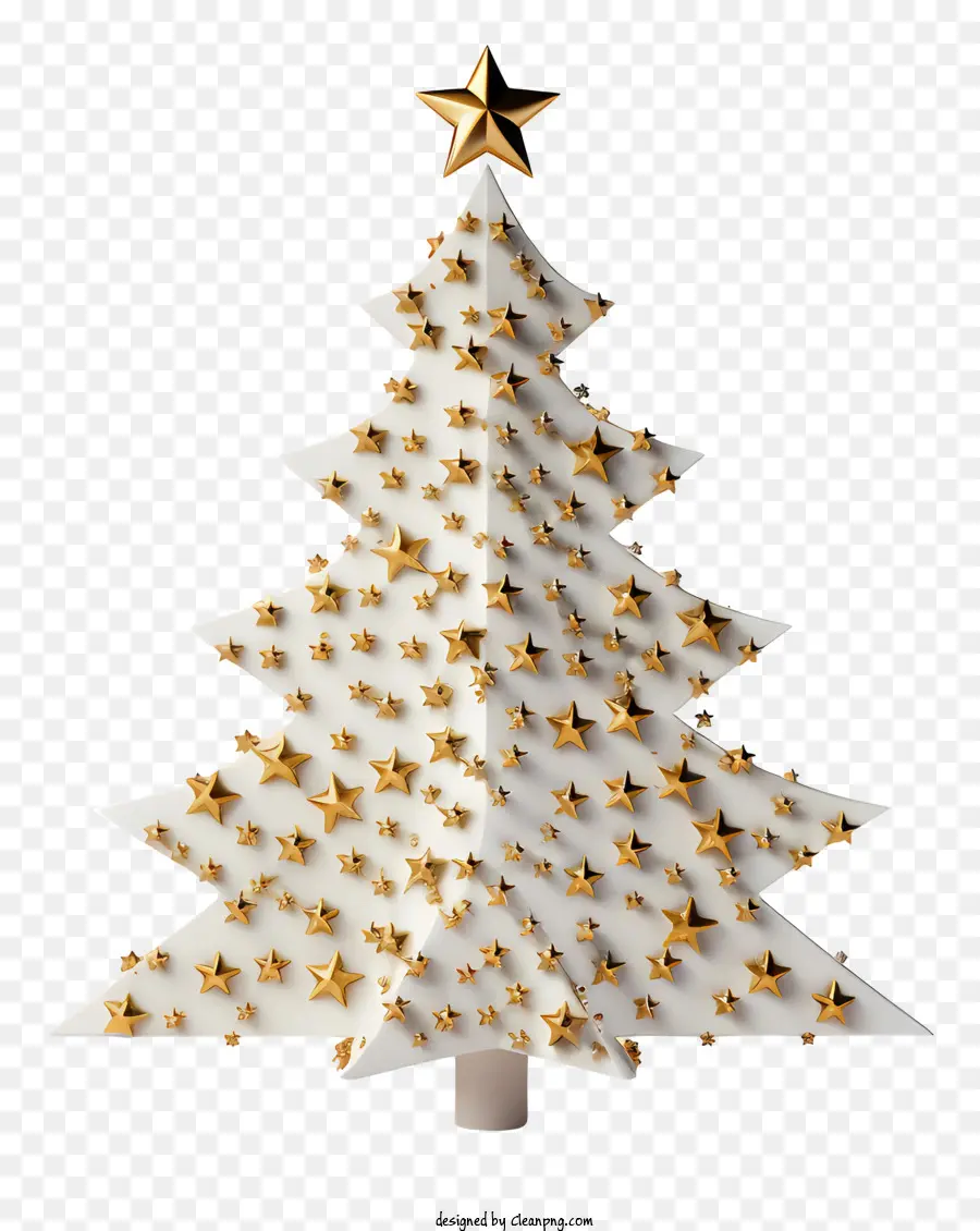 Pohon Natal，Bintang Bintang Emas PNG