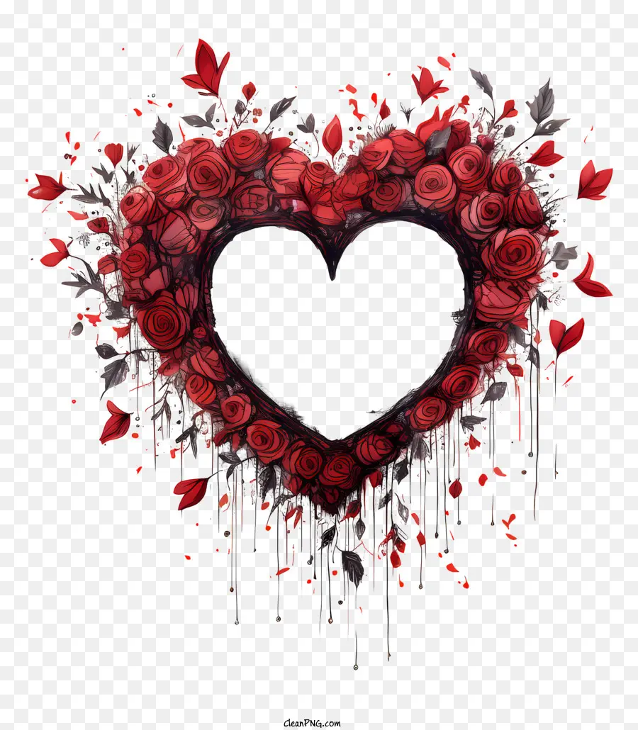 Heartshaped Mawar，Mawar Merah PNG