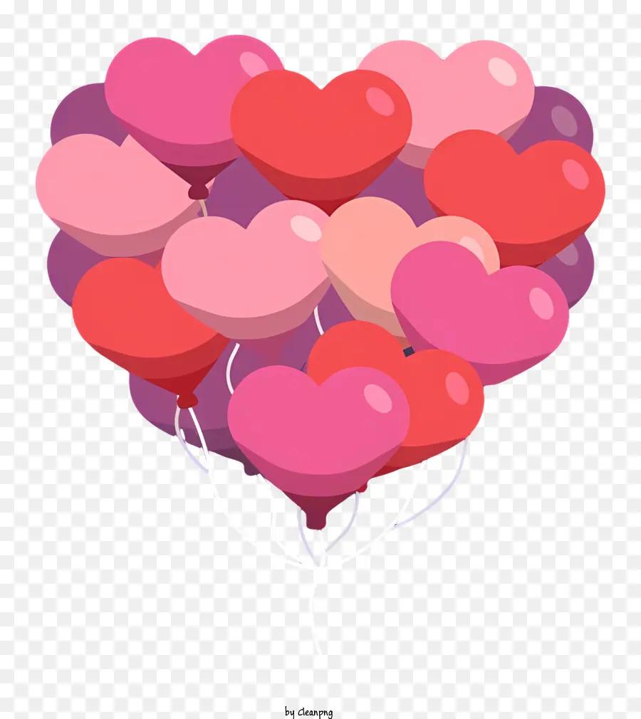Heartshaped Balon，Simbol Cinta PNG