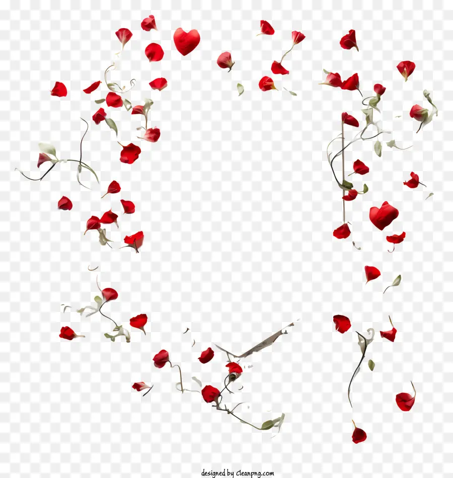 Kelopak Mawar Merah，Bentuk Hati PNG