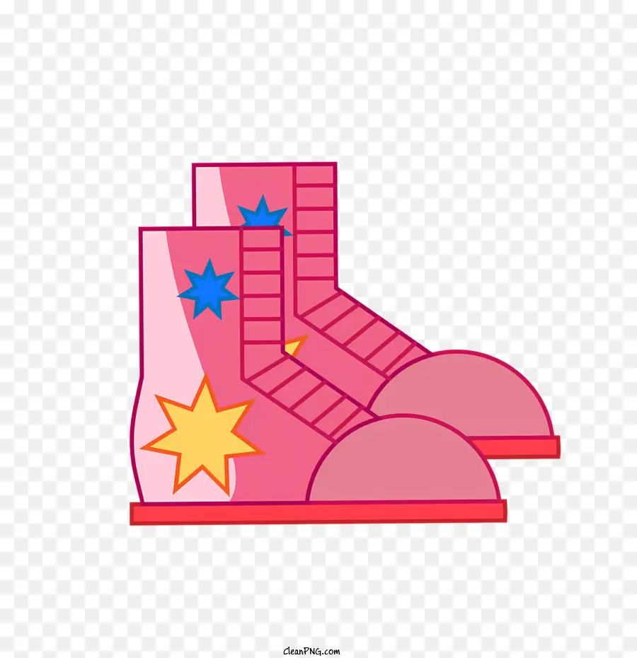 Merah Muda Sepatu Bot，Sepatu Bot Bintang Dan Garis Garis PNG