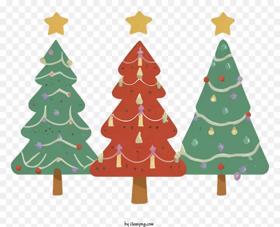 Pohon Natal，Warna Yang Berbeda PNG