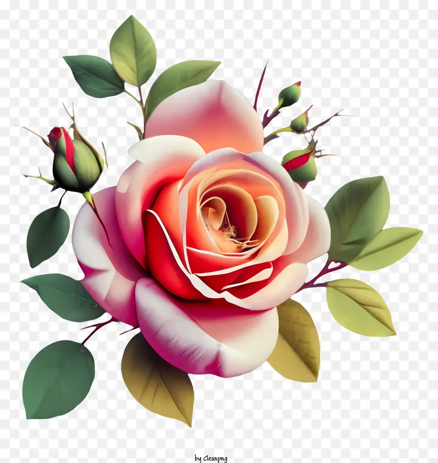 Pink Rose，Mekar Penuh PNG