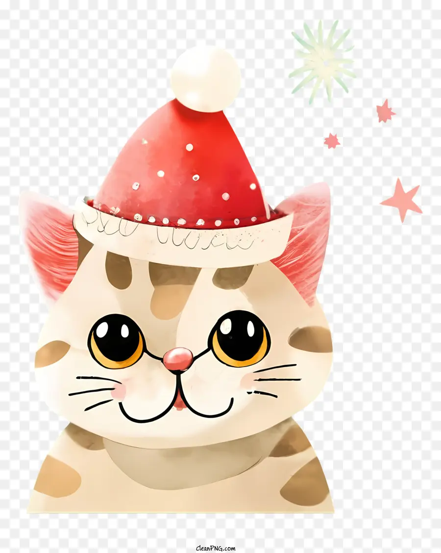 Kucing，Topi Santa PNG