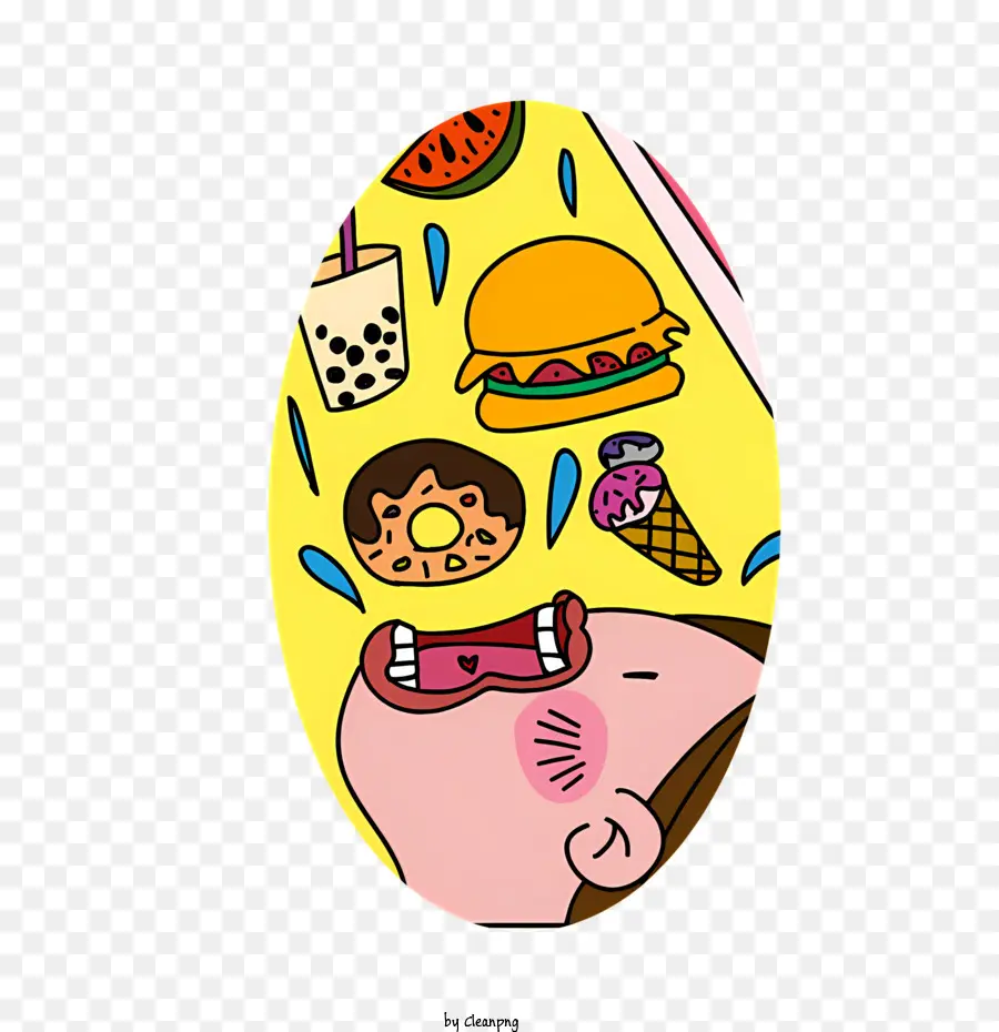 Kartun Ilustrasi，Pria Dengan Piring Makanan PNG