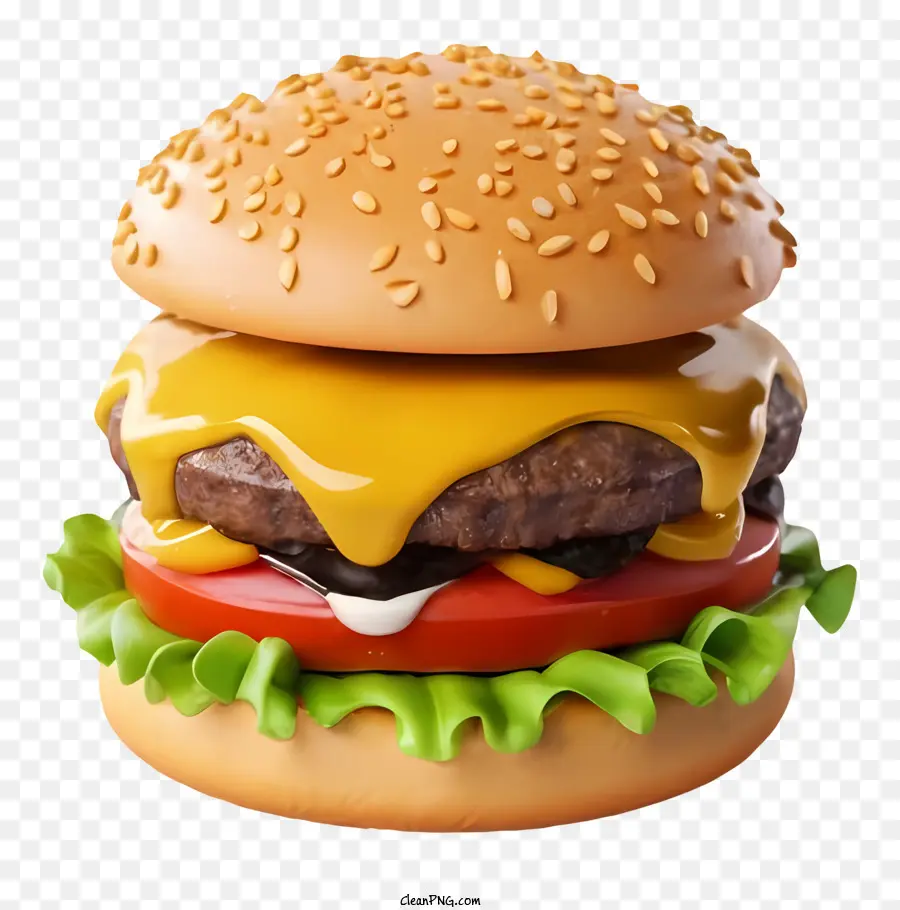 Hamburger Dengan Keju，Burger Keju PNG