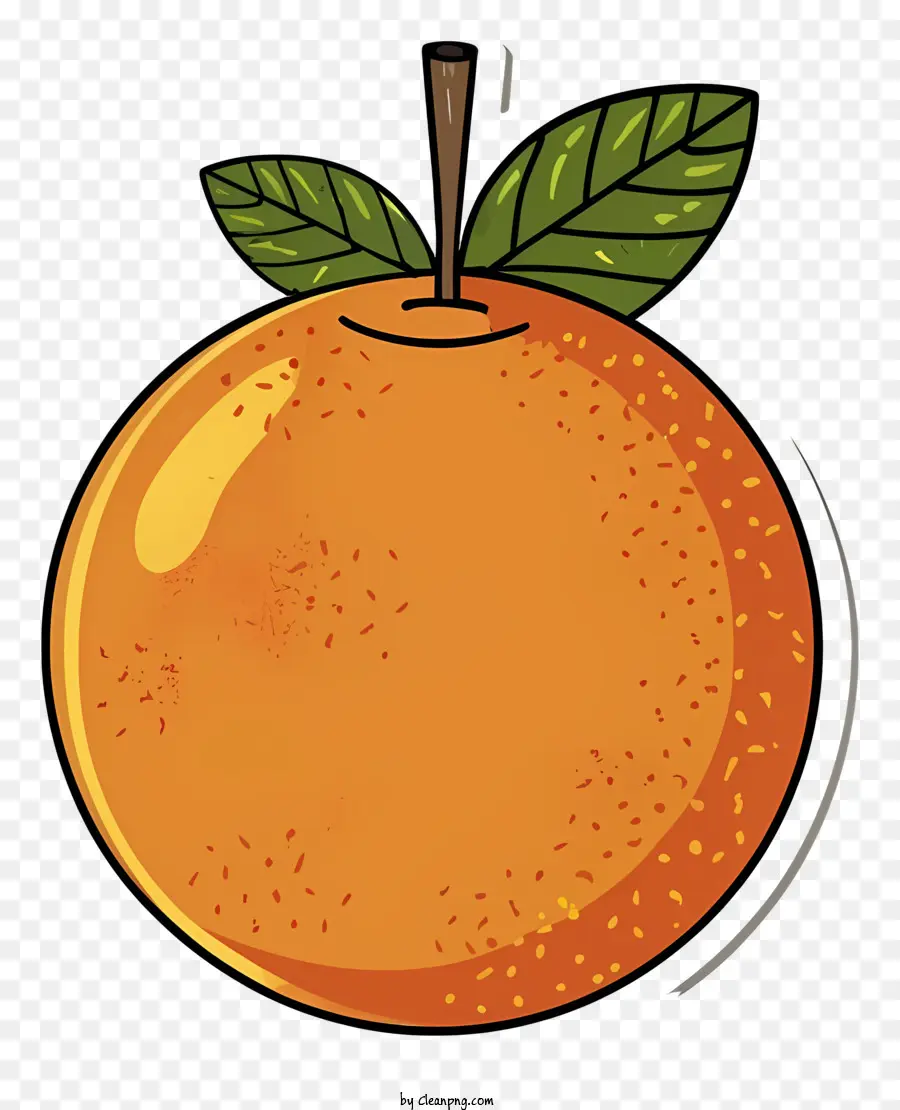 Kartun Orange，Oranye Dengan Daun PNG