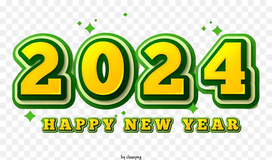 Selamat Tahun Baru，Hijau Dan Kuning PNG