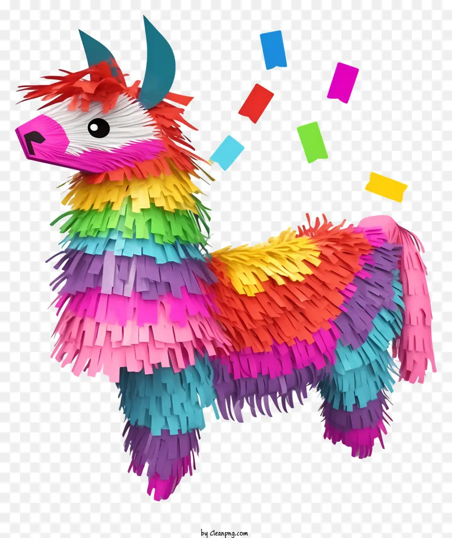 Llama Berwarna Pelangi，Pinata PNG