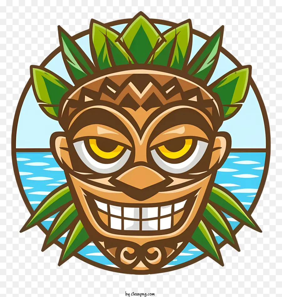 Tiki Masker，Wajah Tersenyum PNG