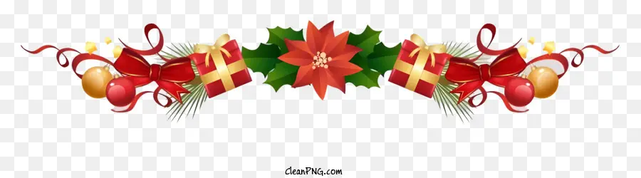 Dekorasi Natal，Karangan Bunga PNG