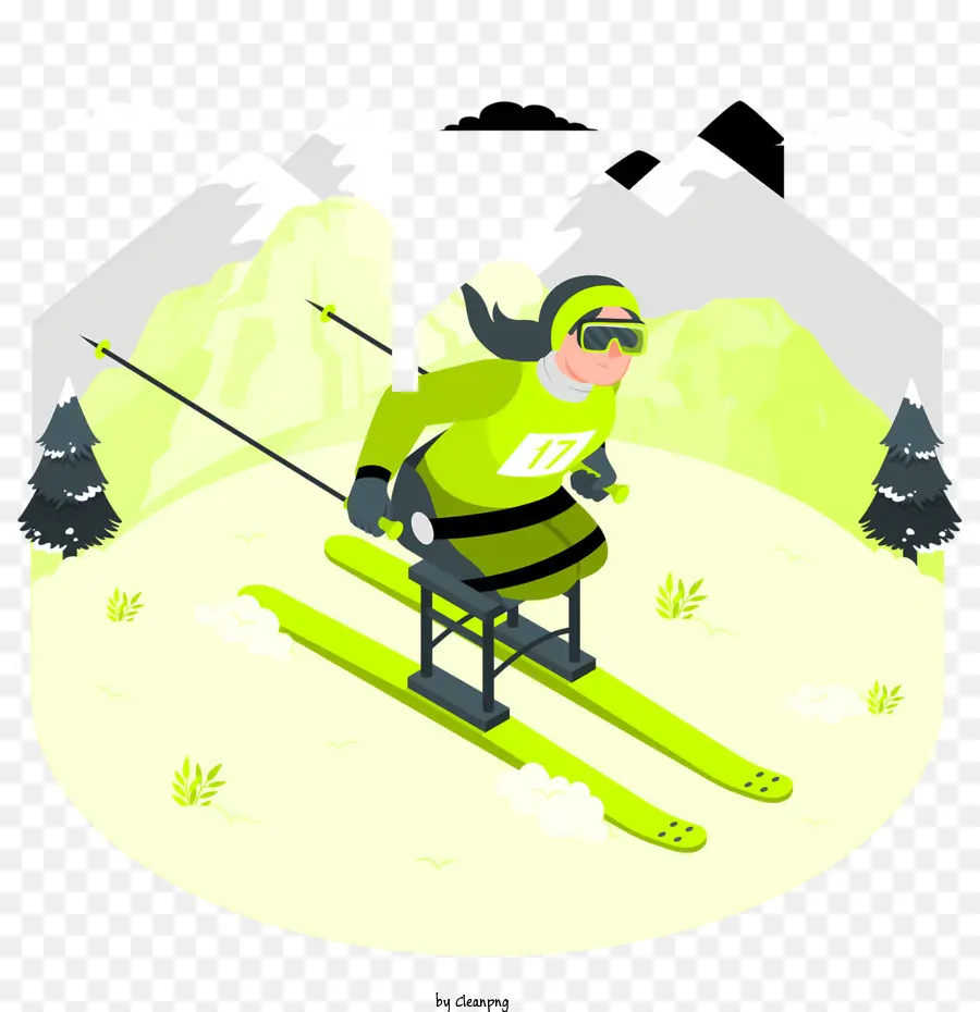 Pemain Ski，Kemiringan PNG