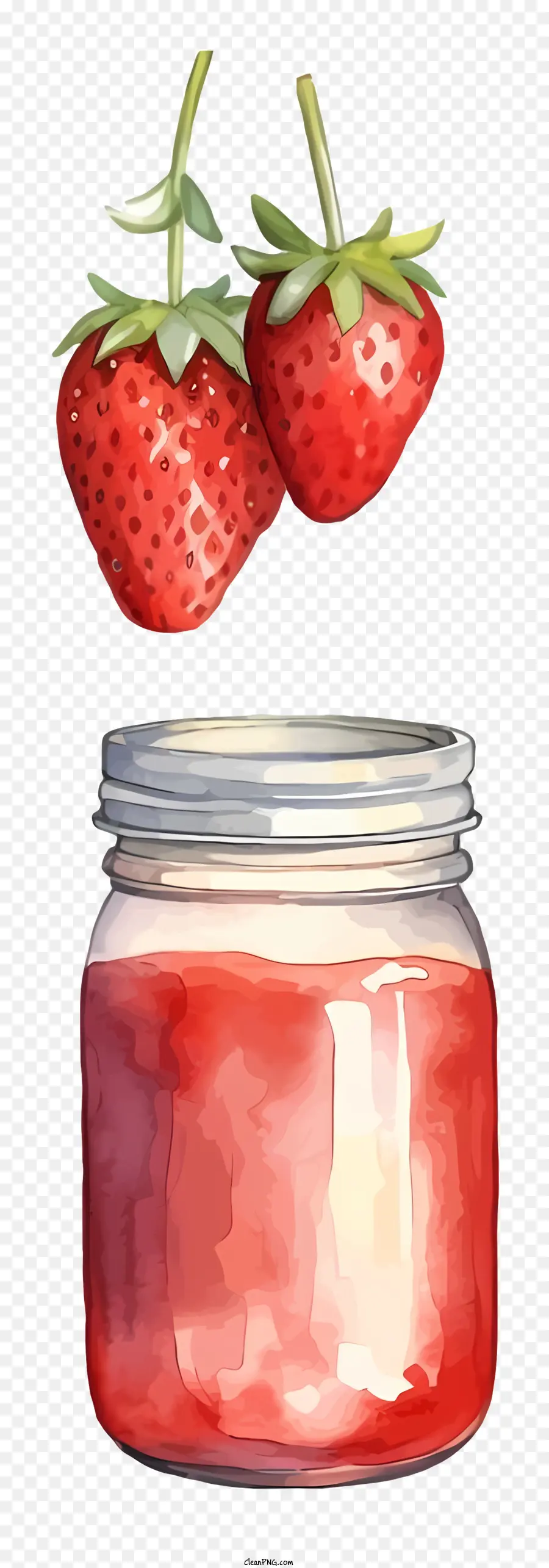 Selai Strawberry，Botol Kaca PNG