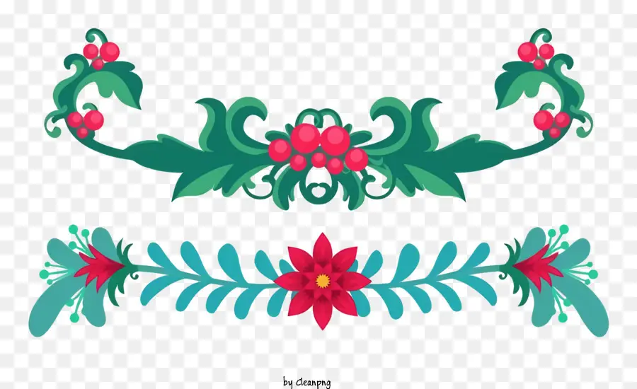 Desain Bunga，Hijau Daun PNG
