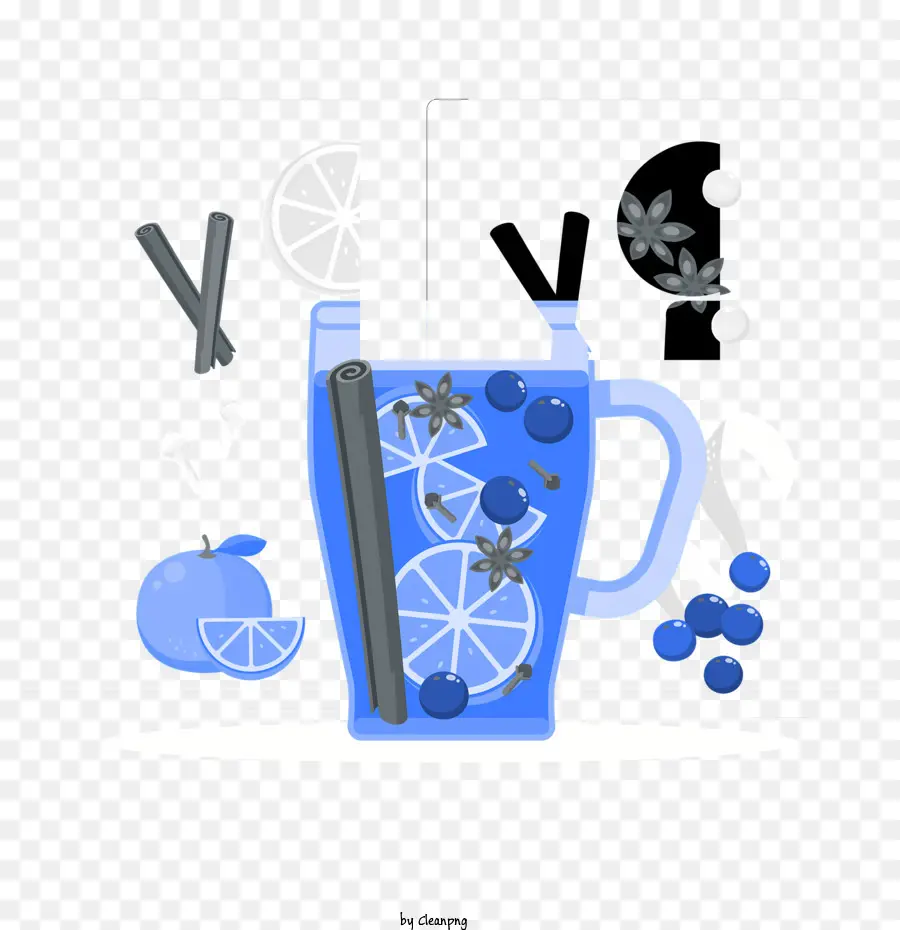 Mug Biru，Minuman Biru PNG