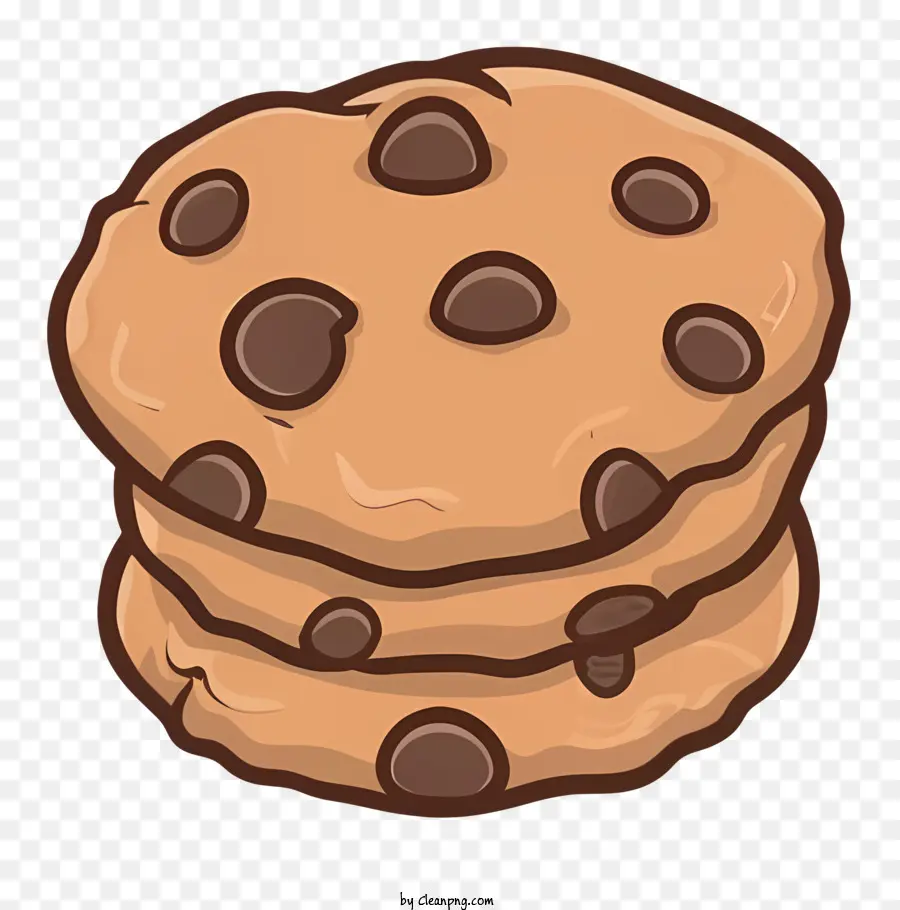 Chocolate Chip Cookie，Kue Gaya Kartun PNG