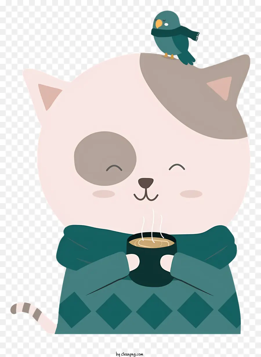 Kucing Lucu，Kucing Dengan Kopi PNG