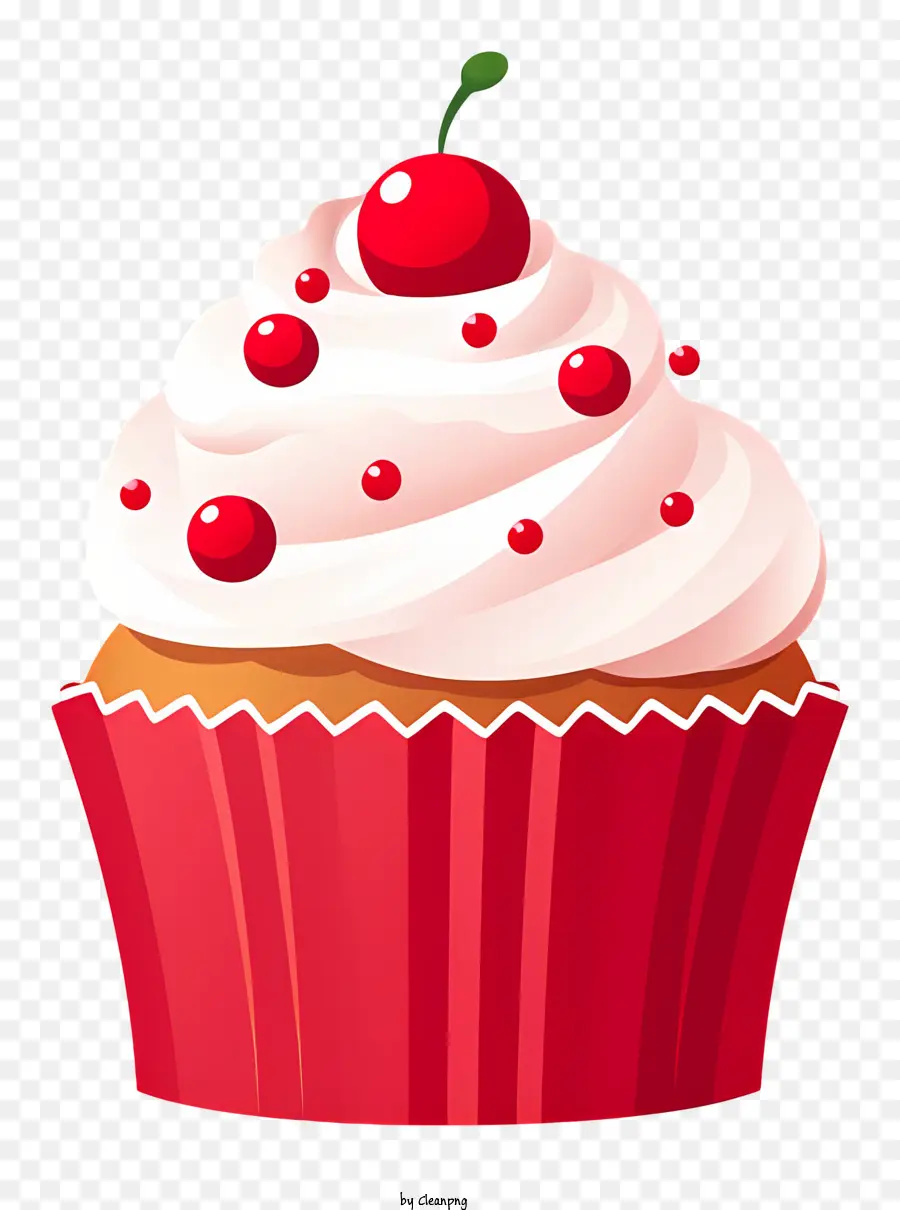 Kue Mangkuk Merah，Cupcake Dengan Ceri PNG