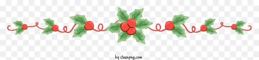 Hiasan Natal，Holly Garland PNG