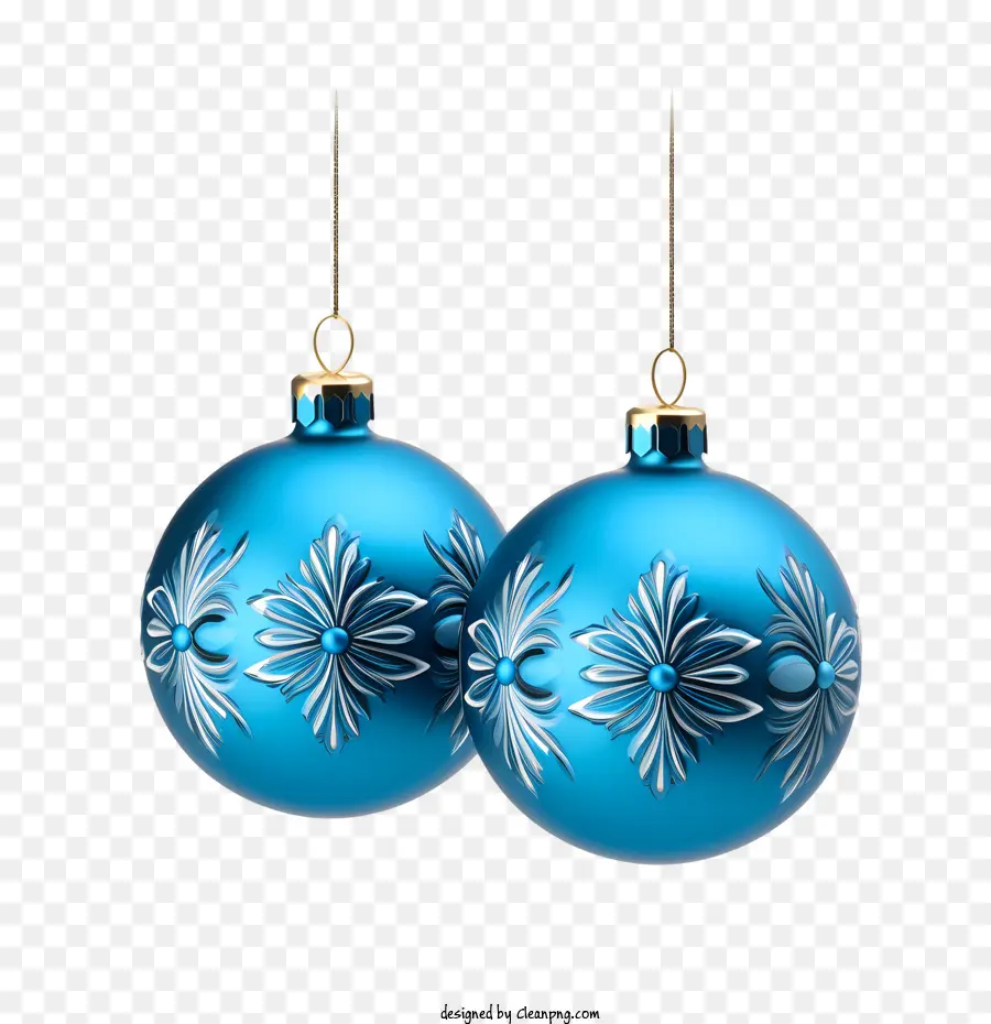 Bola Natal，Ornamen Biru PNG