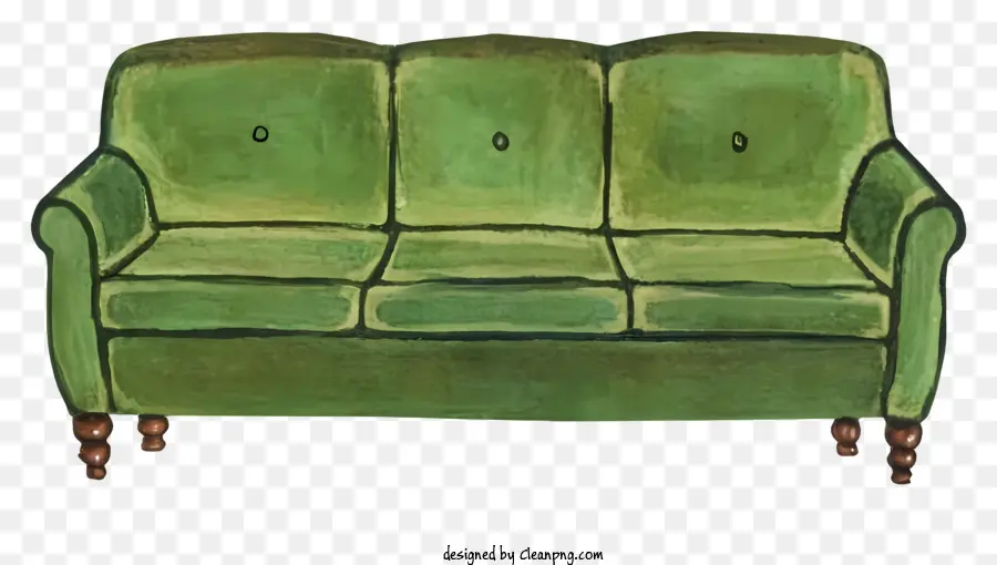 Sofa Hijau，Bingkai Kayu PNG