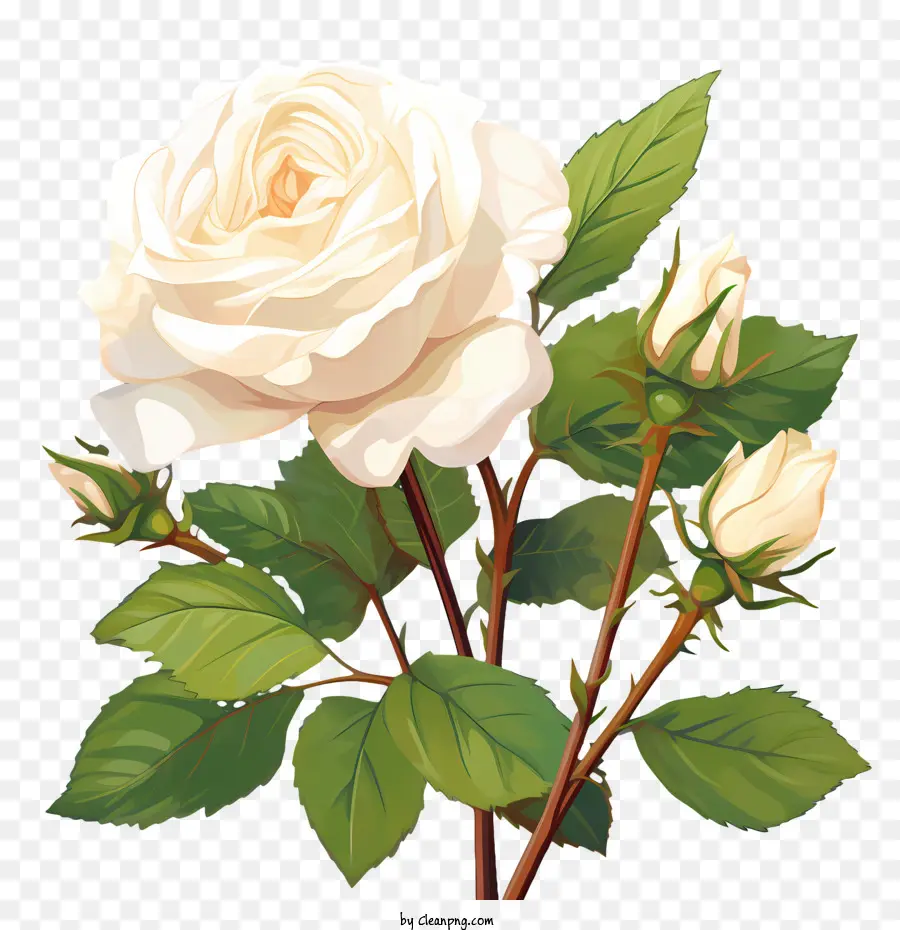 Bunga Mawar Putih，Putih PNG