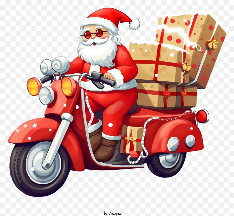 Santa Claus，Sepeda Motor PNG