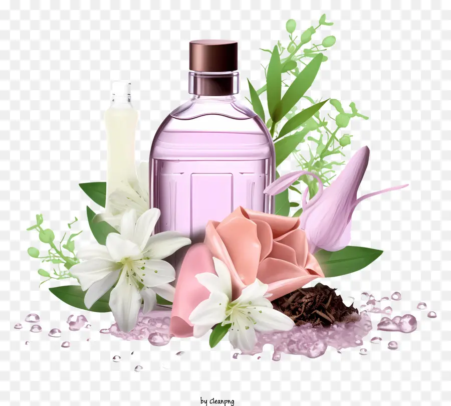 Pink Botol Parfum，Parfum Bunga PNG