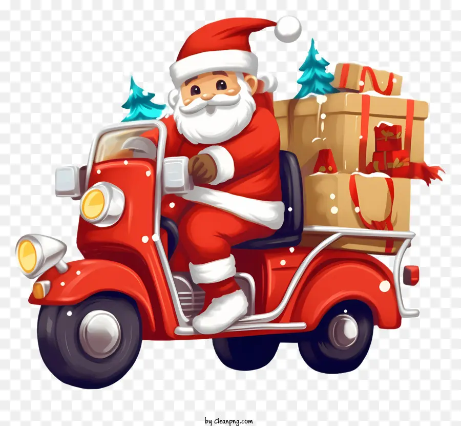 Santa Claus，Sepeda Motor PNG