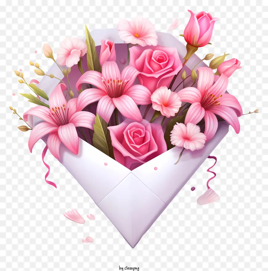 Karangan Bunga Merah Muda，Bunga PNG