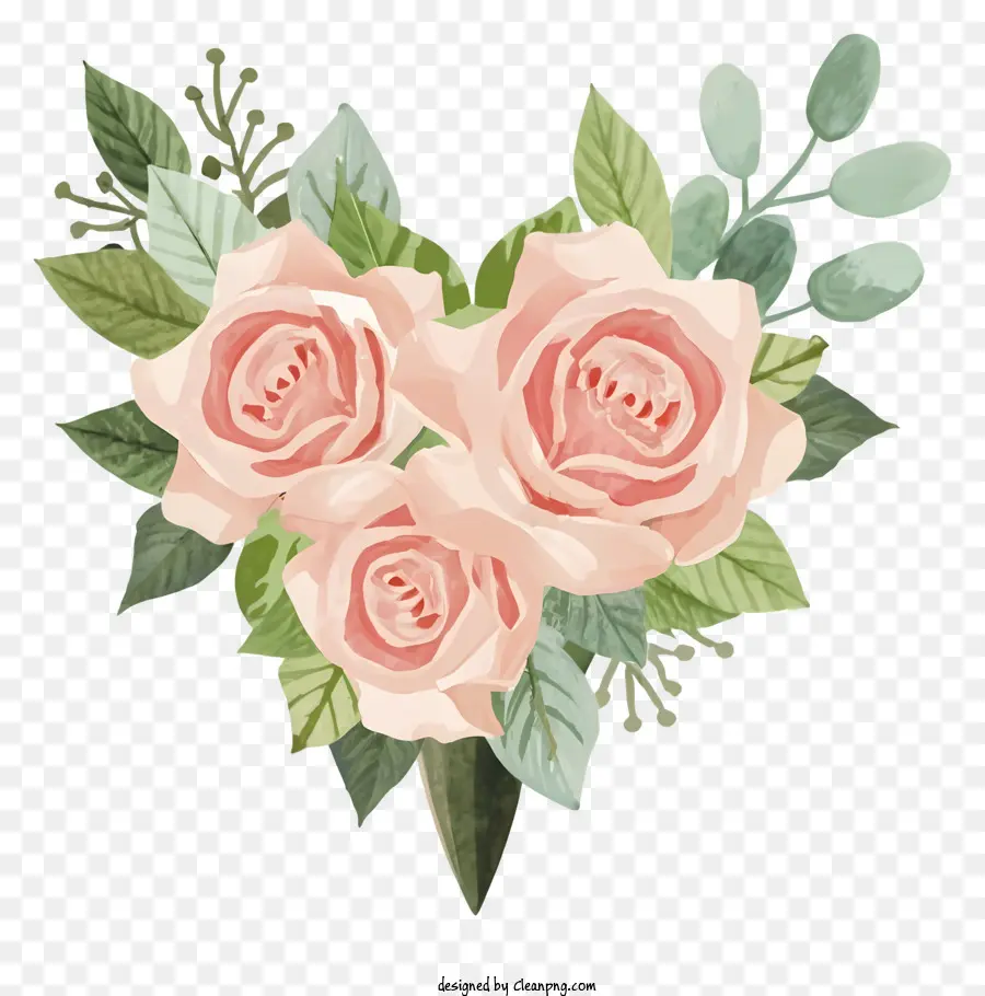 Mawar Merah Muda，Vas Dengan Bunga PNG