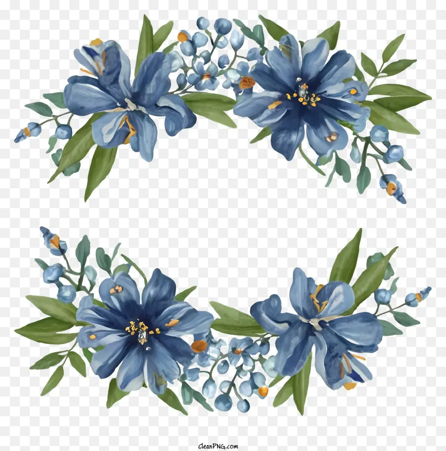 Karangan Bunga，Bunga Bunga Biru PNG